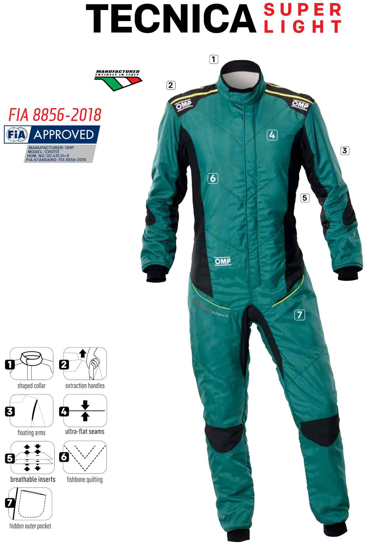 OMP Tecnica Super light kjøredress detaljer