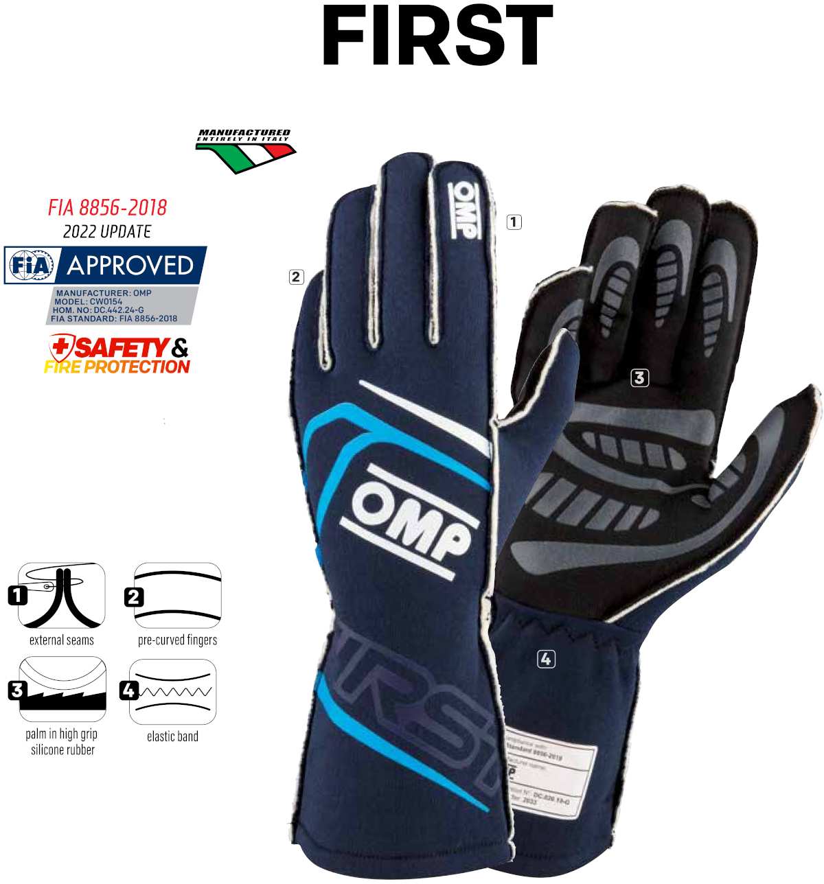 OMP racing FIRST kjørehansker