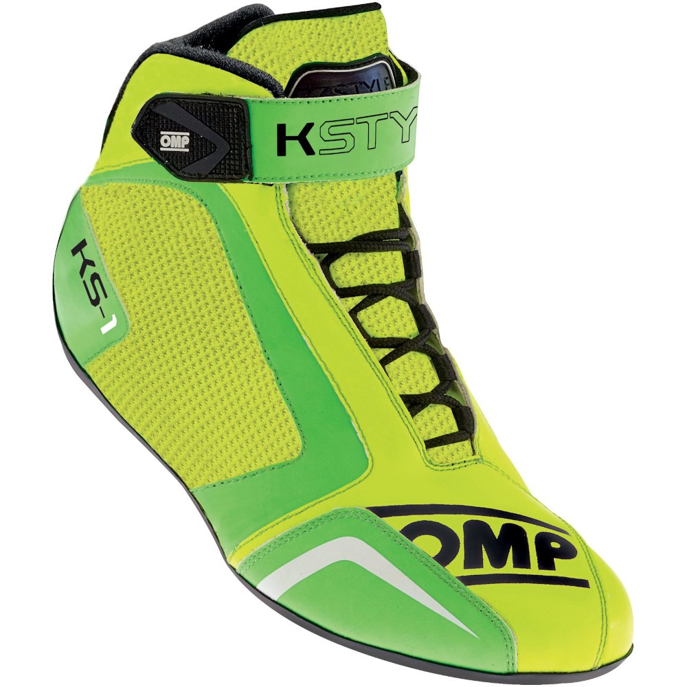 OMP KS-1 karting sko i gul/grønn