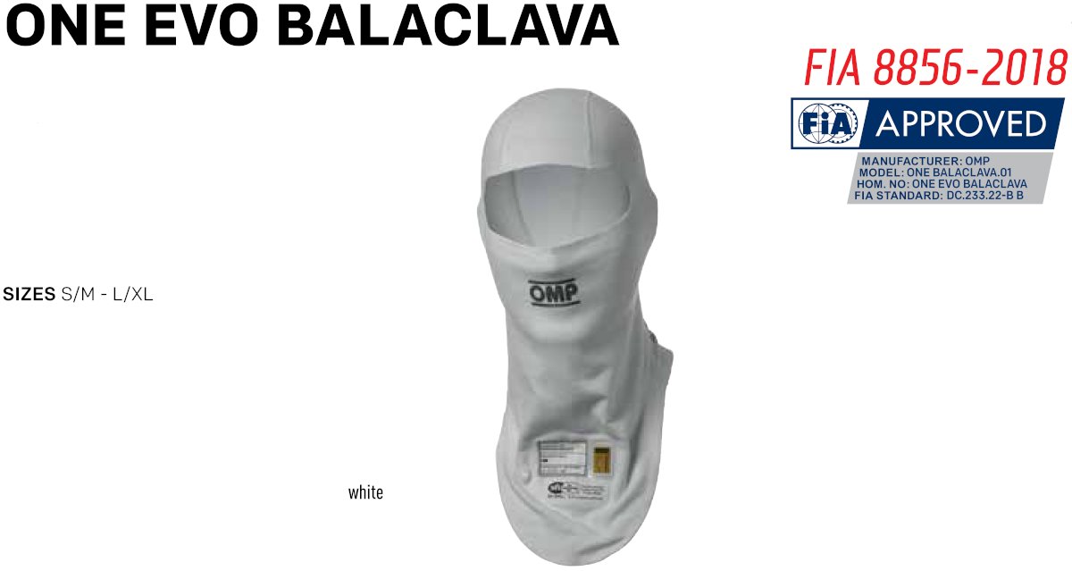 OMP One Evo balaclava i hvit