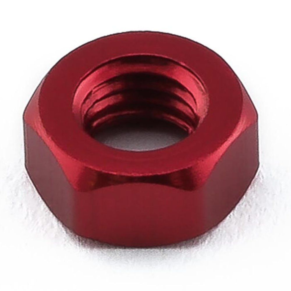 Mutter, Alu, M5, til 8mm pipe, Rød - Kollevold AS