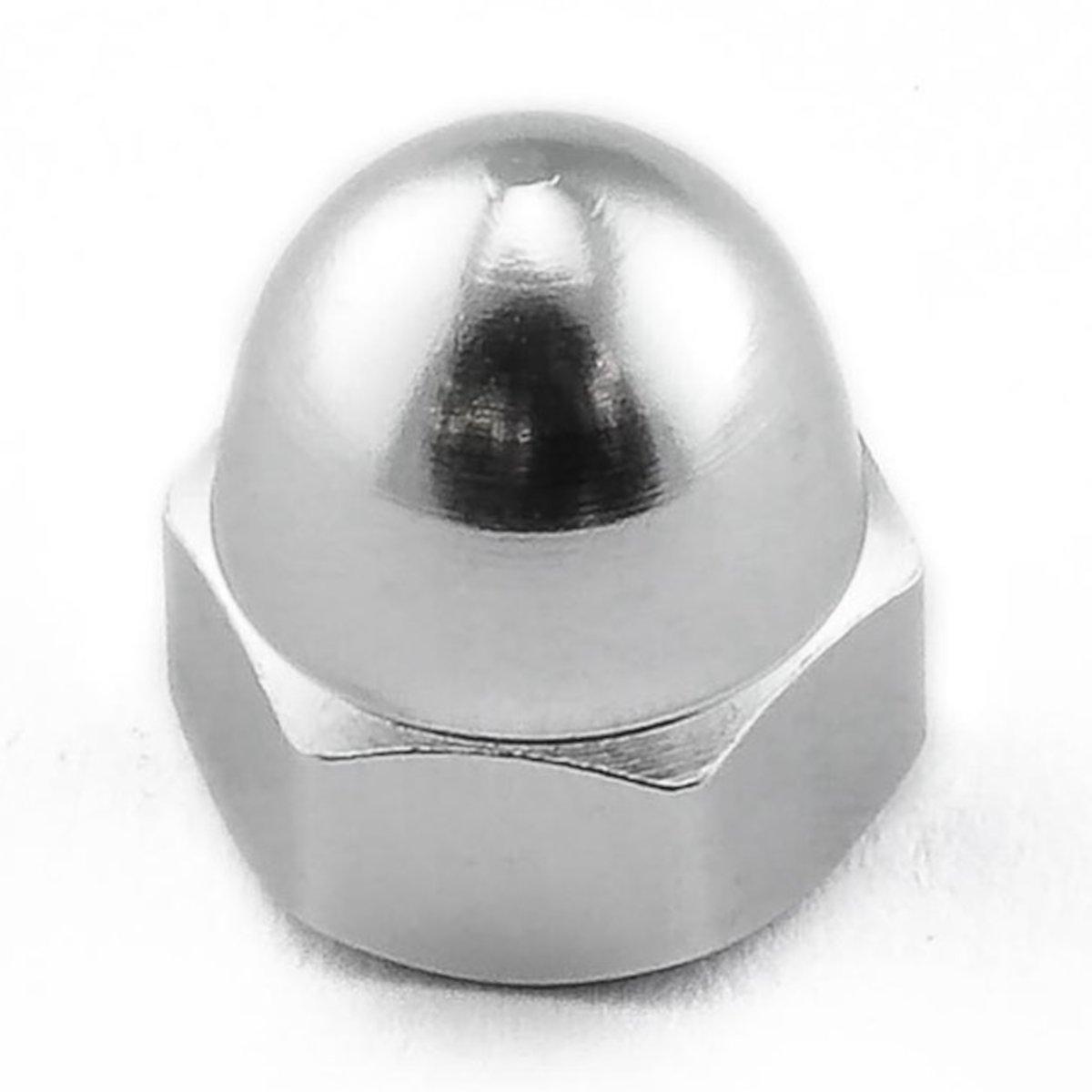Mutter, Alu, M5 Dome head til 8mm pipe, Sølv - Kollevold AS