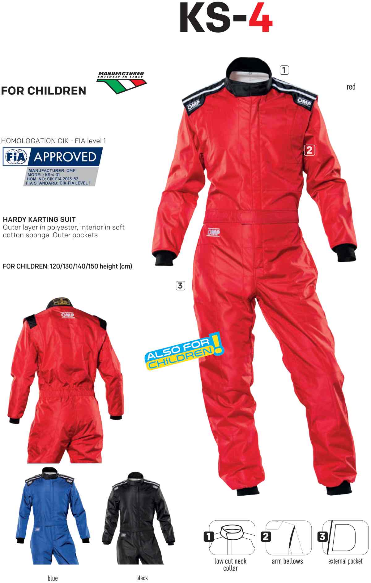 OMP KS-4 karting kjøredress